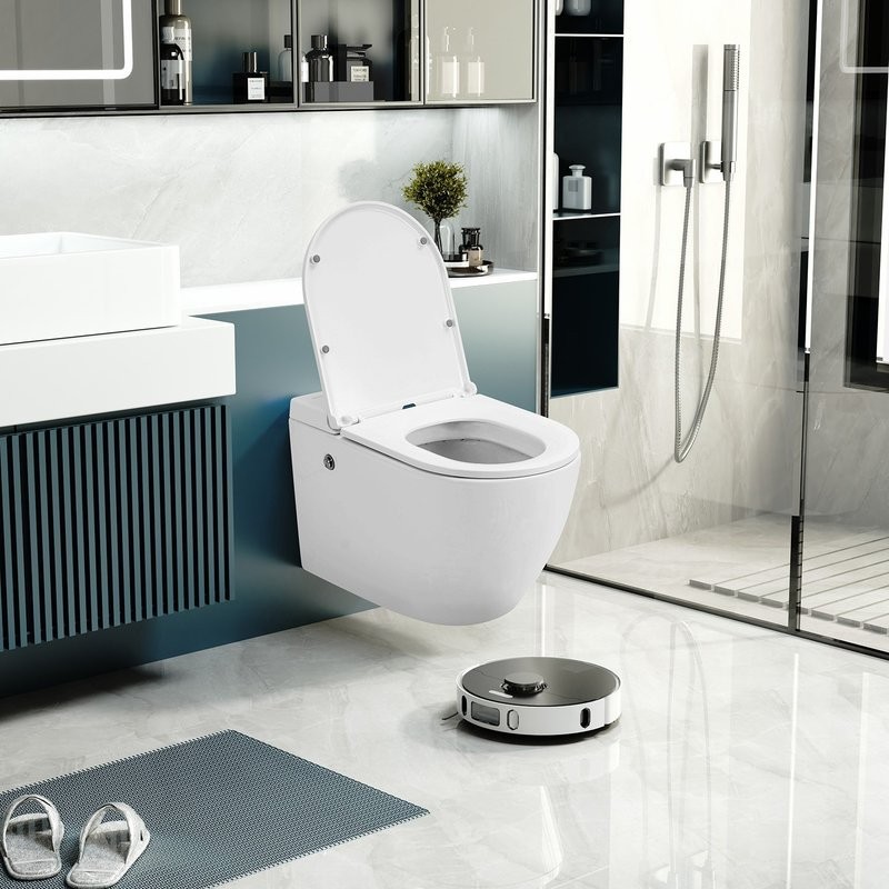 Унитаз подвесной Abber Bequem AC1108P безободковый, с микролифтом, белый