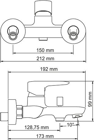 Смеситель для ванны с душем Wasserkraft Vils 5601