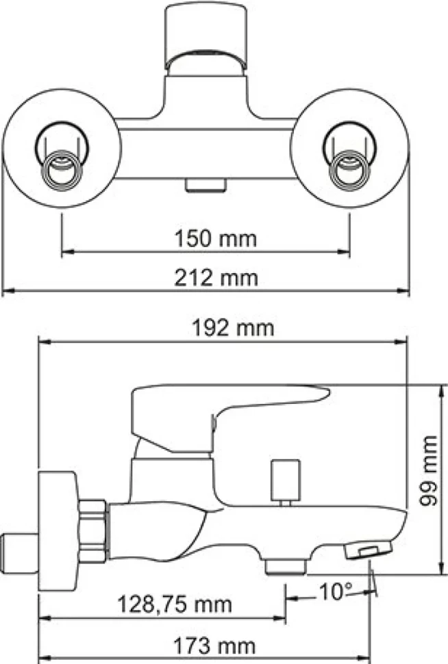Смеситель для ванны с душем Wasserkraft Vils 5601