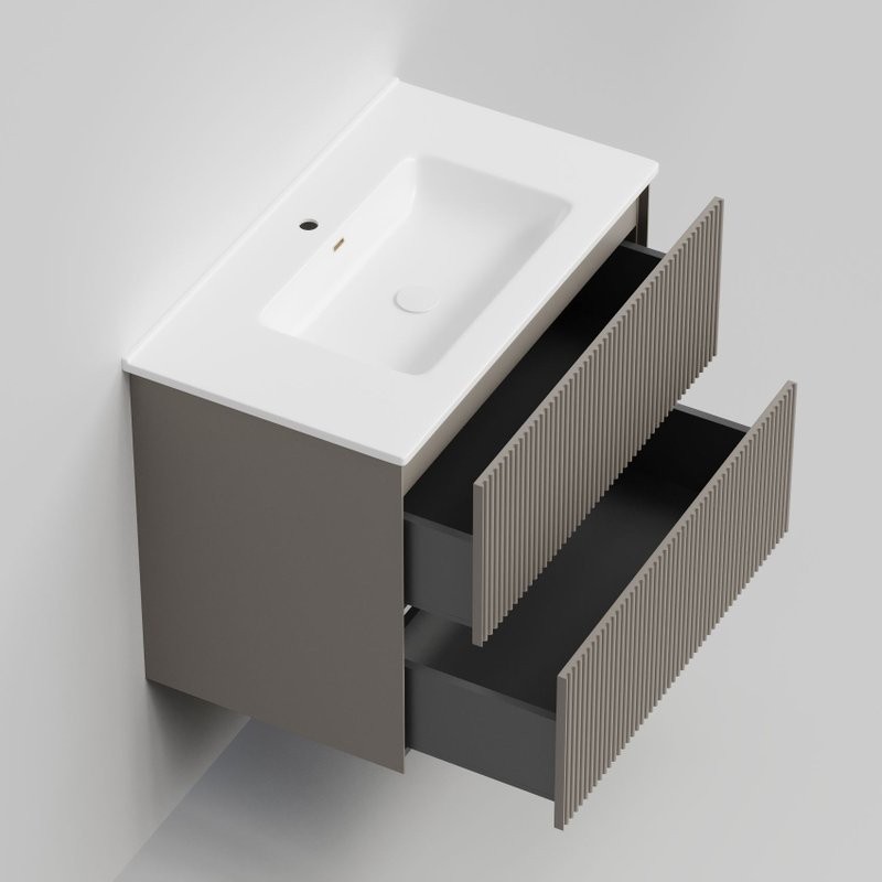 Тумба под раковину La Fenice TERRA Twin Cappuccino бежевая матовая 80 см