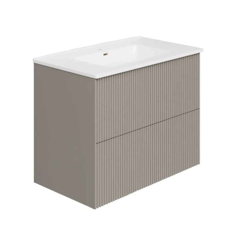 Тумба под раковину La Fenice TERRA Twin Cappuccino бежевая матовая 80 см