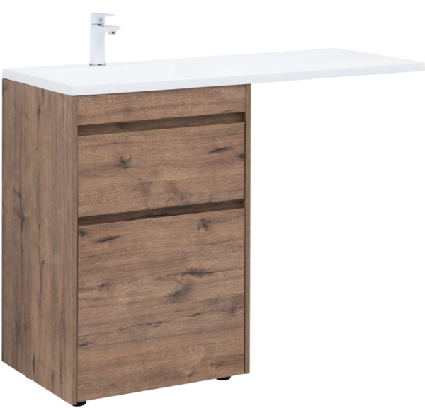 Тумба с раковиной Aquanet Токио 58 L напольная, дуб веллингтон, под стиральную машину
