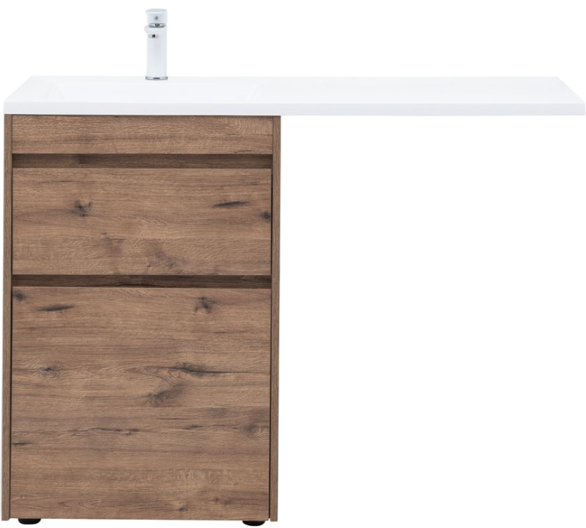 Тумба с раковиной Aquanet Токио 58 L напольная, дуб веллингтон, под стиральную машину