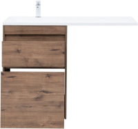 Тумба с раковиной Aquanet Токио 58 L напольная, дуб веллингтон, под стиральную машину