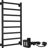 Полотенцесушитель электрический Secado Корсико 1 , 105x55 см, подключение справа, матовый черный, лесенка