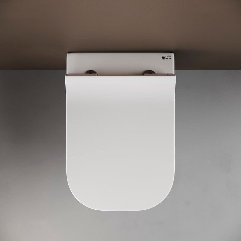 Комплект Ceramicanova Унитаз подвесной New Day CN3005 безободковый, с микролифтом + Инсталляция Balance CN121001CH с кнопкой Circle глянцевый хром