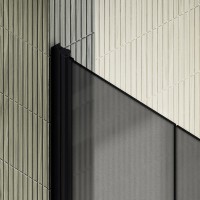 Душевая дверь в нишу Maybahglass MGD-444-6 99 см, профиль матовый черный, стекло графит матовый