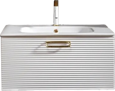 Тумба под раковину со столешницей Armadi Art Vallessi Avangarde Linea 80 белая с золотом