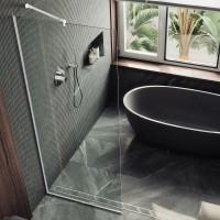 Душевая перегородка Maybahglass MGD-683-1у 119 см, профиль белый, стекло прозрачное