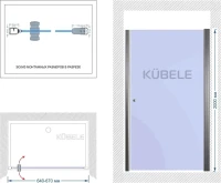 Душевая дверь в нишу Kubele DE020 DE020D601T-CLN-BLM- 65х200 65, профиль черный матовый