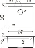 Мойка кухонная Omoikiri Bosen 57A-GB графит