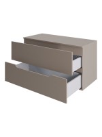 Мебель для ванной комнаты Orange Line 100 подвесная, 2 ящика, матовый латте с раковиной B02-460W