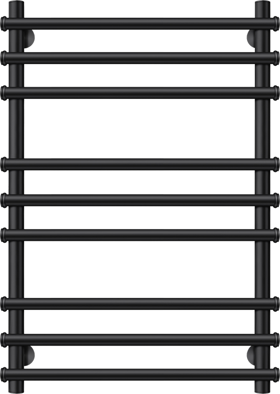Полотенцесушитель водяной Secado Турин Плюс 80x55 см, матовый черный, лесенка