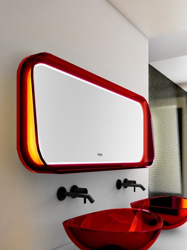Зеркало Abber Kristall AT6702Rubin 120х50 см, с подсветкой, с bluetooth-плеером, рубин