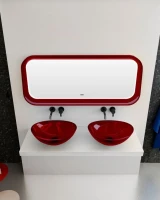 Зеркало Abber Kristall AT6702Rubin 120х50 см, с подсветкой, с bluetooth-плеером, рубин
