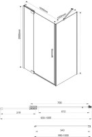 Душевой уголок Vincea Extra VSR-1E901010CL 100x100 см, профиль хром, стекло прозрачное
