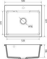 Мойка кухонная GranFest Urban 658 серая