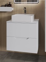 Мебель для ванной комнаты Orange Line 60 подвесная, 2 ящика, матовая белая с раковиной B04-405W