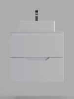 Мебель для ванной комнаты Orange Line 60 подвесная, 2 ящика, матовая белая с раковиной B04-405W