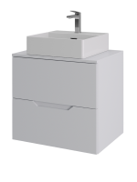 Мебель для ванной комнаты Orange Line 60 подвесная, 2 ящика, матовая белая с раковиной B04-405W
