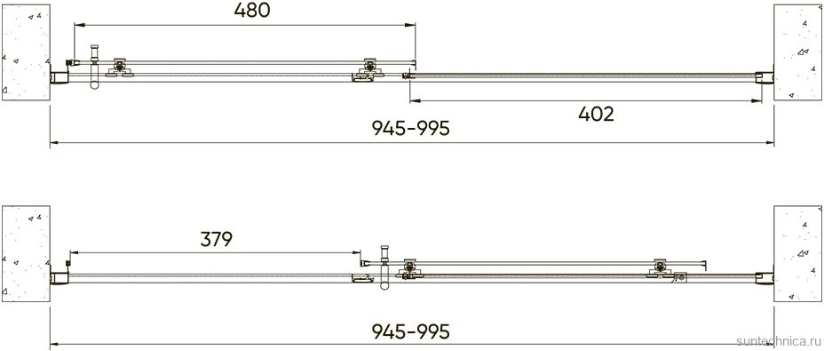 Душевая дверь в нишу Veconi Vianno VN-72B 100 см, профиль черный