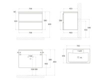 Тумба под раковину Art&Max Bianchi 75 подвесная, капучино матовый