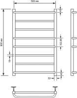 Полотенцесушитель водяной Comfysan Puro W-8 80х50 80x55 см, матовый белый, лесенка
