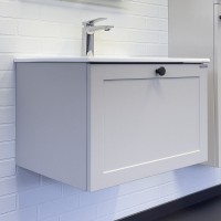 Тумба с раковиной Comforty Ереван 60 подвесная, серый шёлк