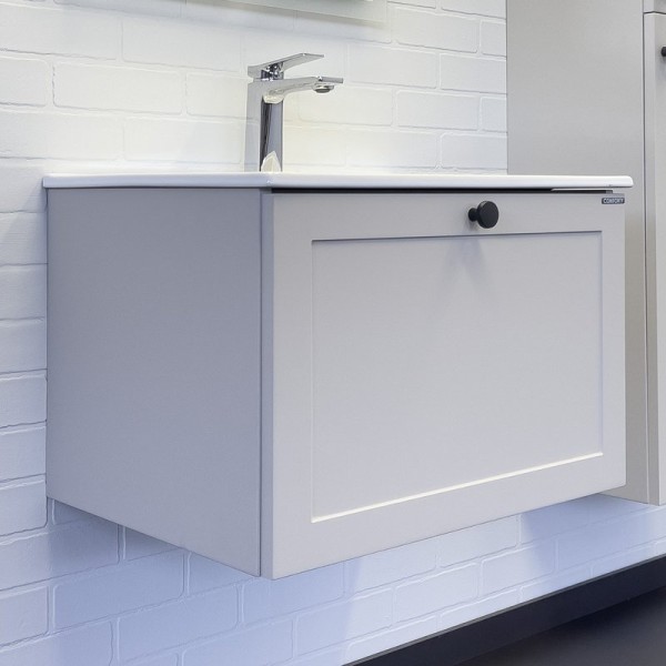 Тумба с раковиной Comforty Ереван 60 подвесная, серый шёлк