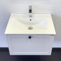 Тумба с раковиной Comforty Ереван 60 подвесная, серый шёлк