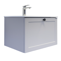 Тумба с раковиной Comforty Ереван 60 подвесная, серый шёлк