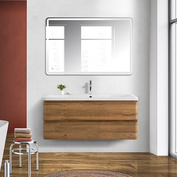 Мебель для ванной комнаты BelBagno Albano 120 подвесная, rovere rustico, белая глянцевая раковина