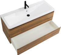 Мебель для ванной комнаты BelBagno Albano 120 подвесная, rovere rustico, белая глянцевая раковина