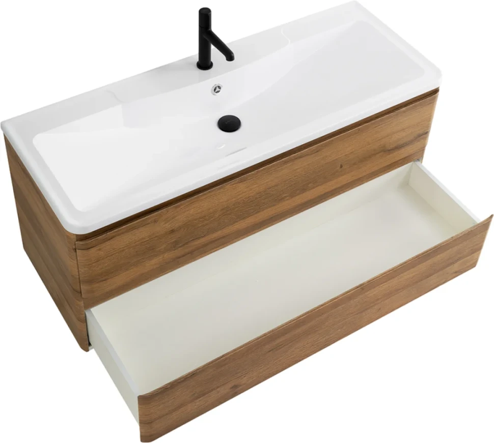 Мебель для ванной комнаты BelBagno Albano 120 подвесная, rovere rustico, белая глянцевая раковина