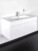 Тумба с раковиной Comforty Мадрид 100 подвесная, матовая белая