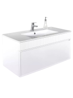 Тумба с раковиной Comforty Мадрид 100 подвесная, матовая белая