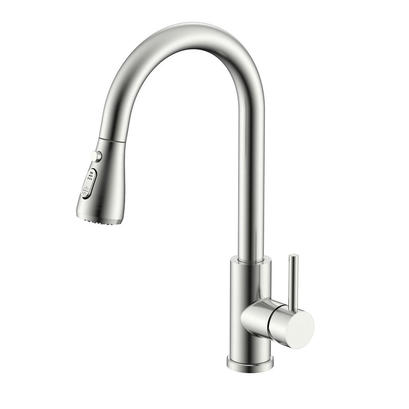 Смеситель для кухни с выдвижным изливом Splenka S203.49.05, сатин