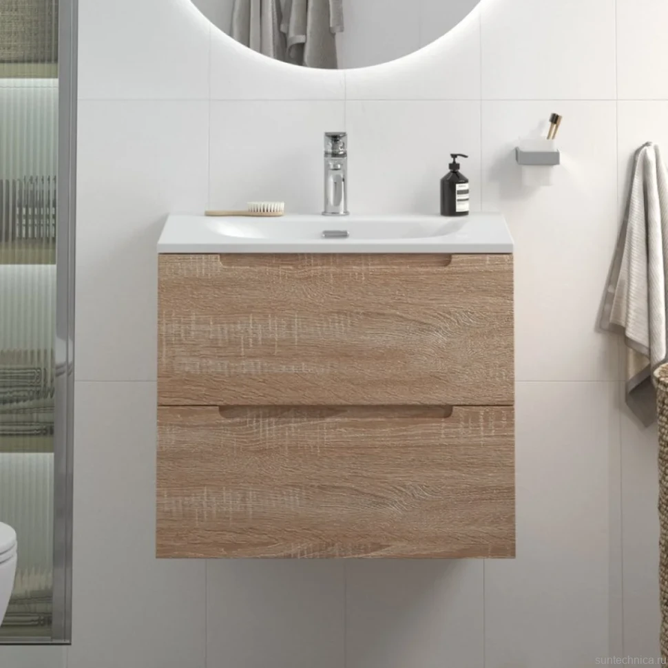 Мебель для ванной комнаты BelBagno Etna 60 rovere bianco, раковина BB-8099-60