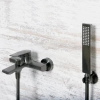 Смеситель для ванны с душем Wasserkraft Wiese 8401 оружейная сталь