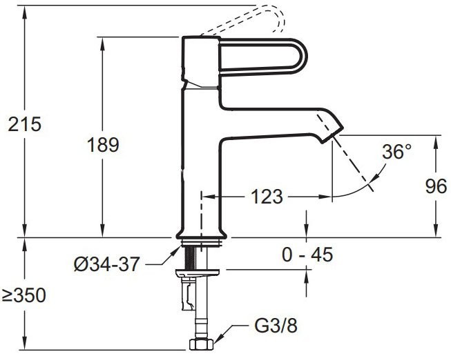 Смеситель для раковины Jacob Delafon Odeon Rive Gauche E21029-BL-BL