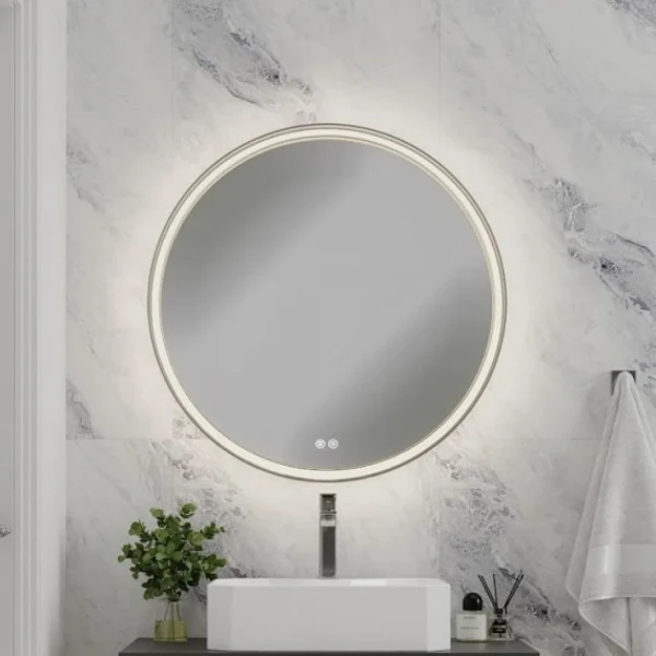 Зеркало круглое Teymi Lina Romantic T20132 D60 LED сенсор, антипар, черное