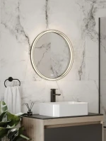 Зеркало круглое Teymi Lina Romantic T20132 D60 LED сенсор, антипар, черное