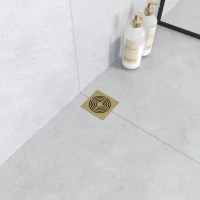 Душевой трап Boheme Smart Design 10x10 см, матовое золото