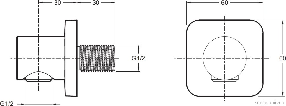 Шланговое подключение Jacob Delafon Modulo E8463-CP