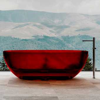 Прозрачная ванна ABBER Kristall AT9703Rubin красная