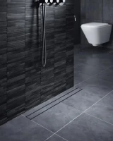 Душевой трап (лоток) Timo Drain Systems DS230210/03 1000 двусторонняя панель plate под плитку, черный