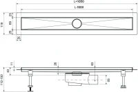 Душевой трап (лоток) Timo Drain Systems DS230210/03 1000 двусторонняя панель plate под плитку, черный