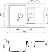 Комплект Мойка Omoikiri Daisen 78-2-BL черная + Смеситель Yamada P-BL черный