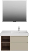 Мебель для ванной комнаты KERAMA MARAZZI Cubo 90, правая подвесная, лимо матовая, структурированный орех