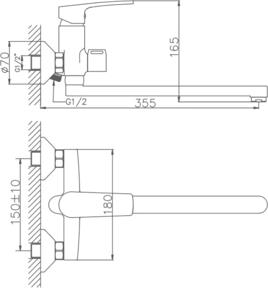 Смеситель с длинным изливом для ванны Haiba HB22587